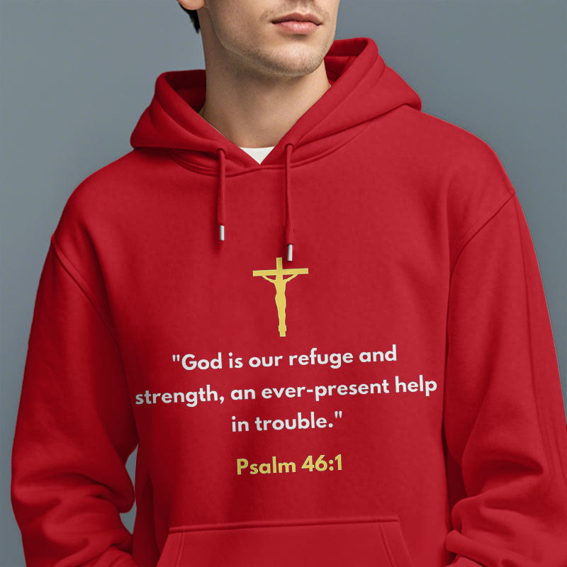 Christianartworkshop Classic Style God Is Our Refuge And Strength Fleece Lined Polyester Hoodie - image 37