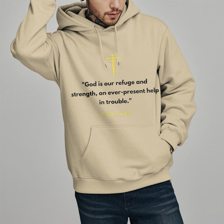 Christianartworkshop Classic Style God Is Our Refuge And Strength Fleece Lined Polyester Hoodie - image 13