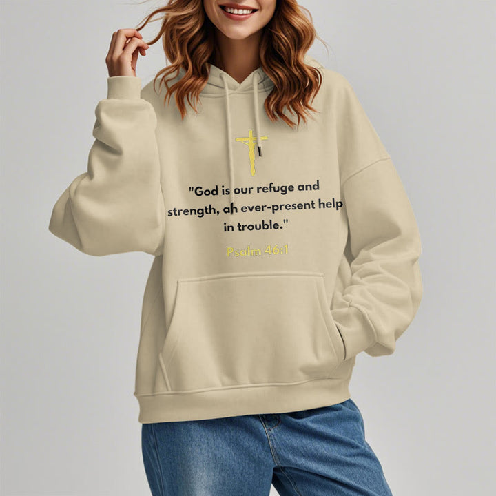 Christianartworkshop Classic Style God Is Our Refuge And Strength Fleece Lined Polyester Hoodie - image 12