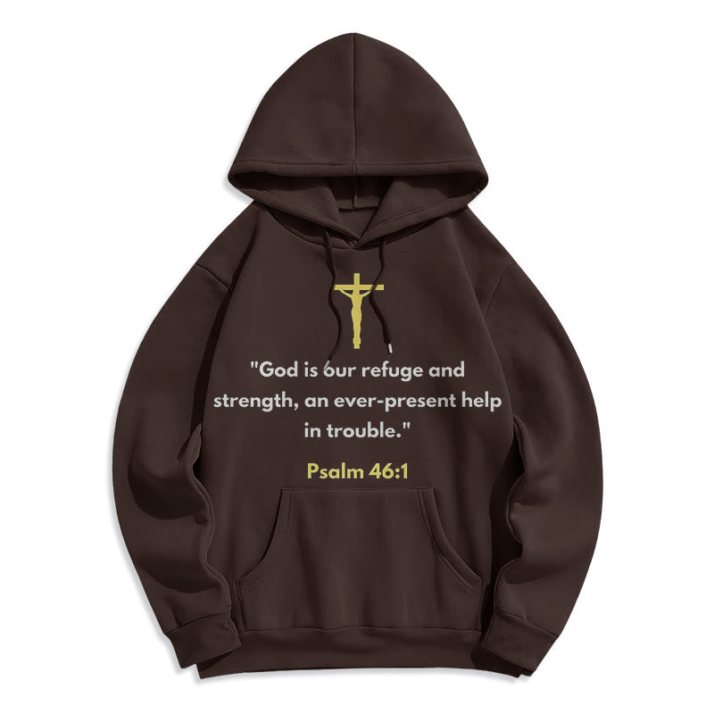 Christianartworkshop Classic Style God Is Our Refuge And Strength Fleece Lined Polyester Hoodie - Brown - 2XL - image 15