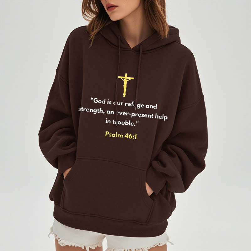Christianartworkshop Classic Style God Is Our Refuge And Strength Fleece Lined Polyester Hoodie - image 17