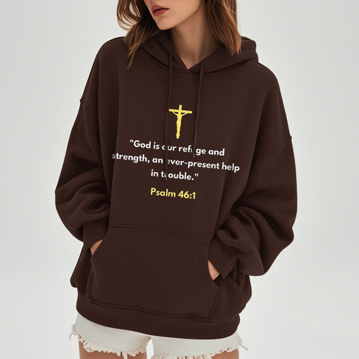 Christianartworkshop Classic Style God Is Our Refuge And Strength Fleece Lined Polyester Hoodie - image 17