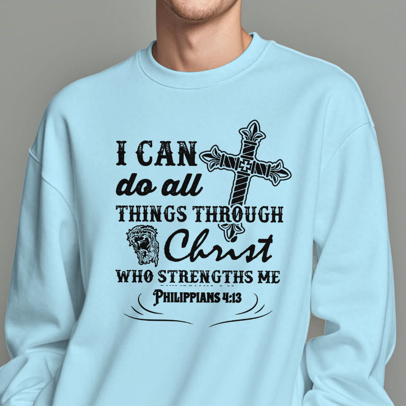 Christianartworkshop Quotation Style I Can Do All Things Fleece Lined Polyester Sweatshirt - image 28