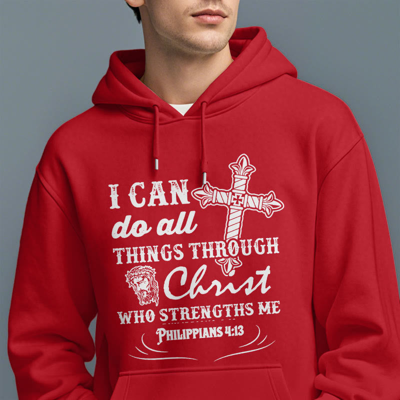 Christianartworkshop Quotation Style I Can Do All Things Fleece Lined Polyester Hoodie - image 37