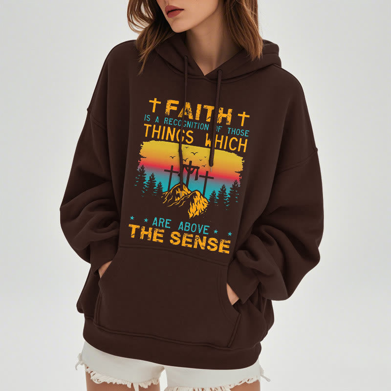 Christianartworkshop Colored Style Faith Is A Recognition Fleece Lined Polyester Hoodie - image 1