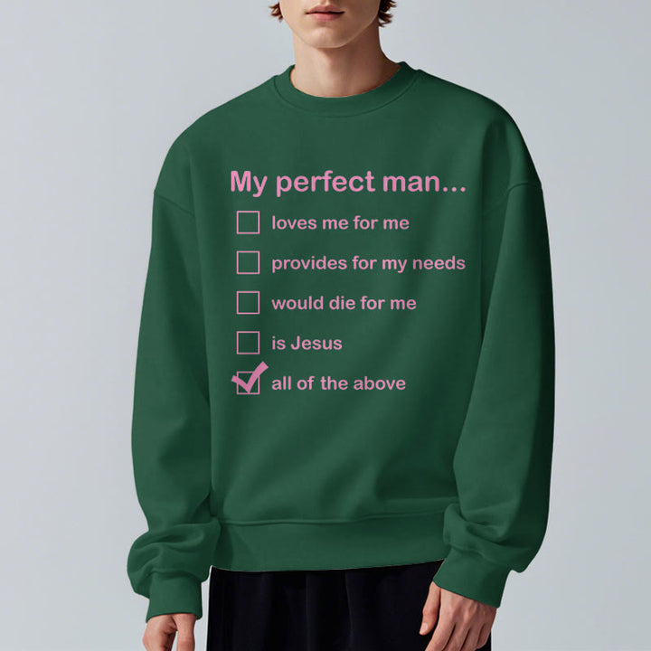 Christianartworkshop Modern Style My Perfect Man Is Jesus Fleece Lined Polyester Sweatshirt - image 27