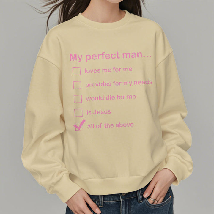 Christianartworkshop Modern Style My Perfect Man Is Jesus Fleece Lined Polyester Sweatshirt - image 17