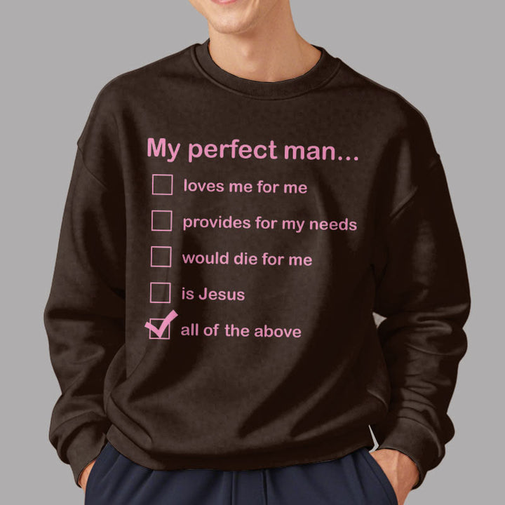 Christianartworkshop Modern Style My Perfect Man Is Jesus Fleece Lined Polyester Sweatshirt - image 22