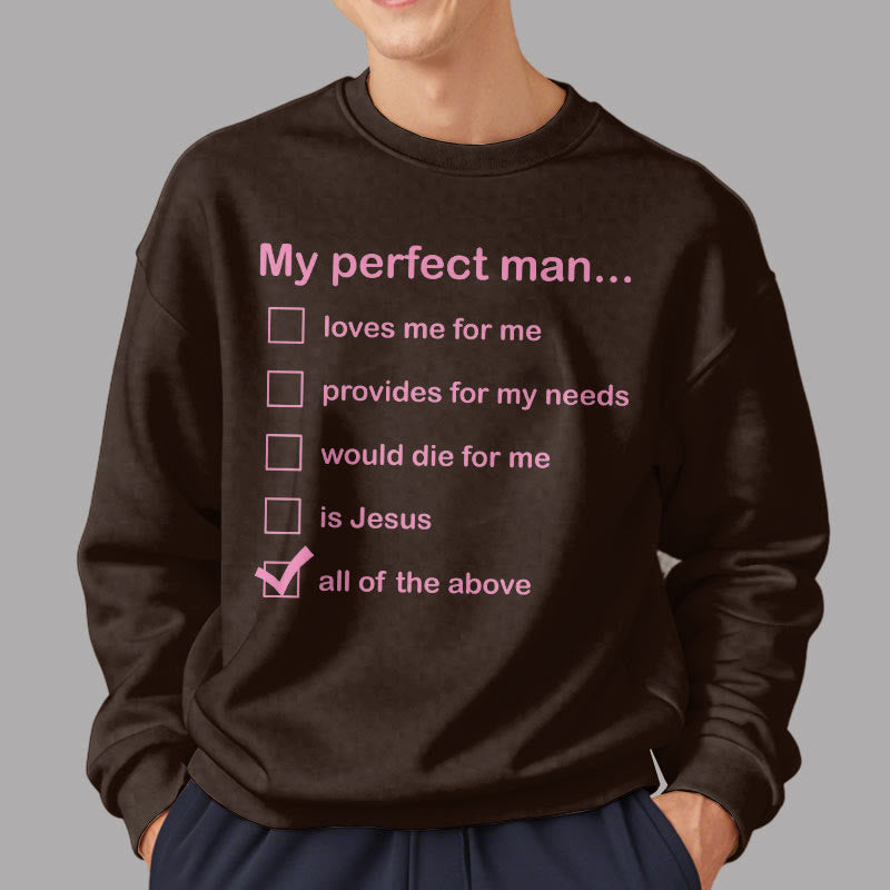 Christianartworkshop Modern Style My Perfect Man Is Jesus Fleece Lined Polyester Sweatshirt - image 22