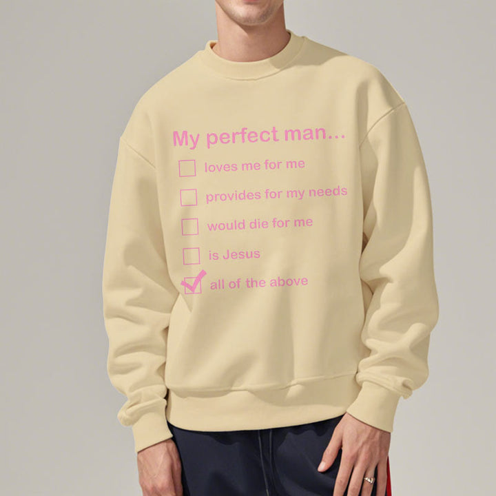 Christianartworkshop Modern Style My Perfect Man Is Jesus Fleece Lined Polyester Sweatshirt - image 18