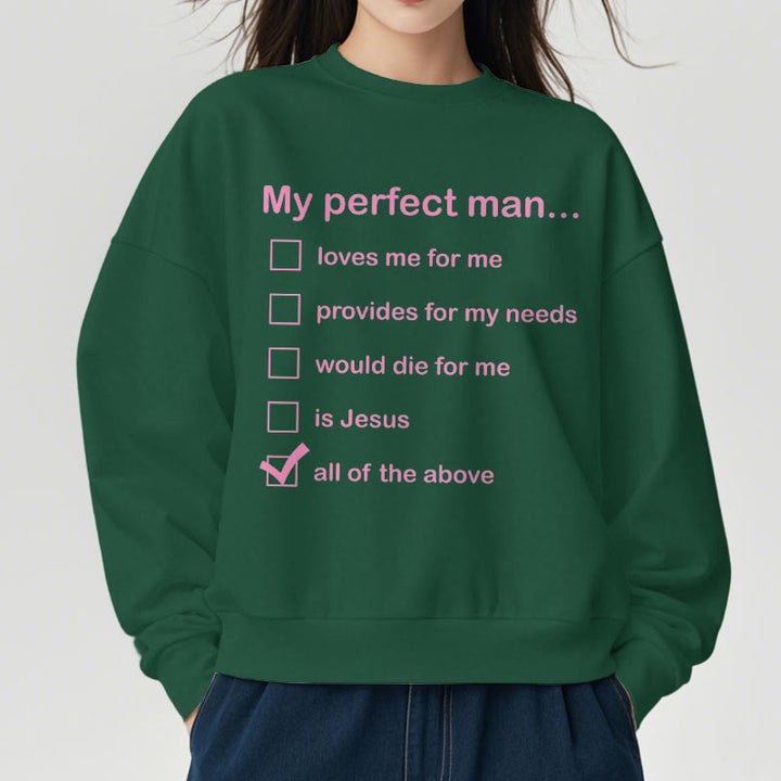 Christianartworkshop Modern Style My Perfect Man Is Jesus Fleece Lined Polyester Sweatshirt - image 28