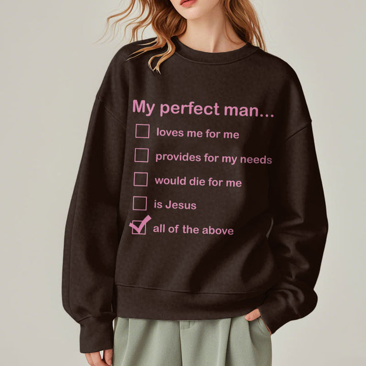 Christianartworkshop Modern Style My Perfect Man Is Jesus Fleece Lined Polyester Sweatshirt - image 23