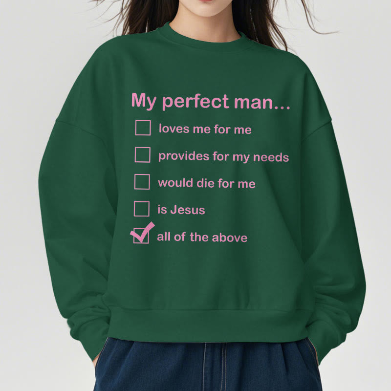 Christianartworkshop Modern Style My Perfect Man Is Jesus Fleece Lined Polyester Sweatshirt - image 28