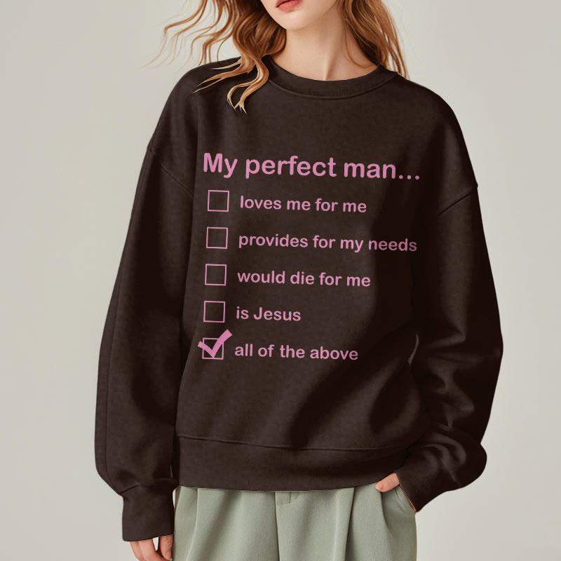 Christianartworkshop Modern Style My Perfect Man Is Jesus Fleece Lined Polyester Sweatshirt - image 23