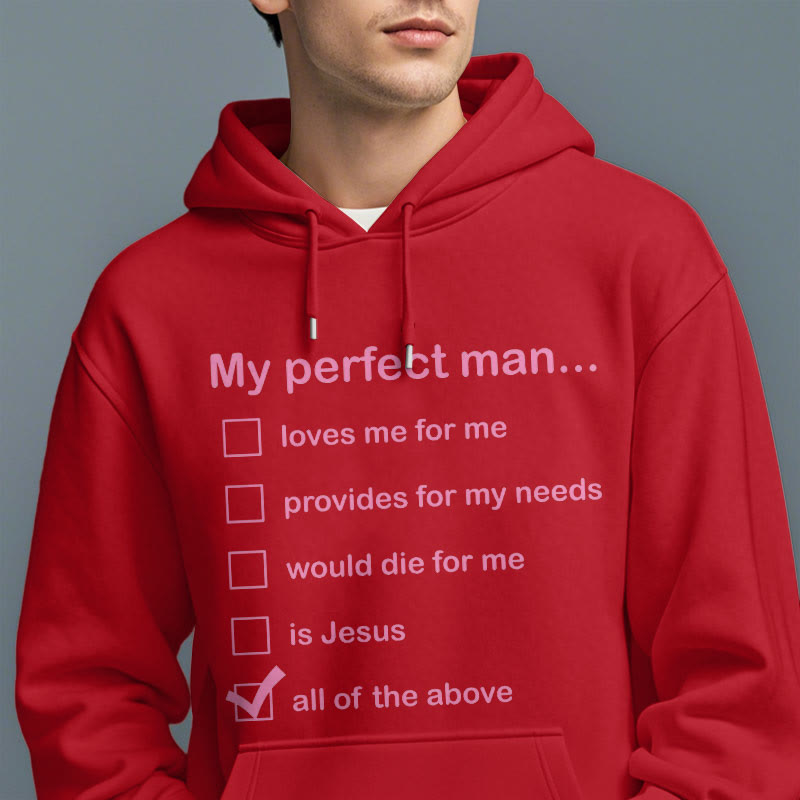 Christianartworkshop  Modern Style My Perfect Man Is Jesus Fleece Lined Polyester Hoodie - image 37