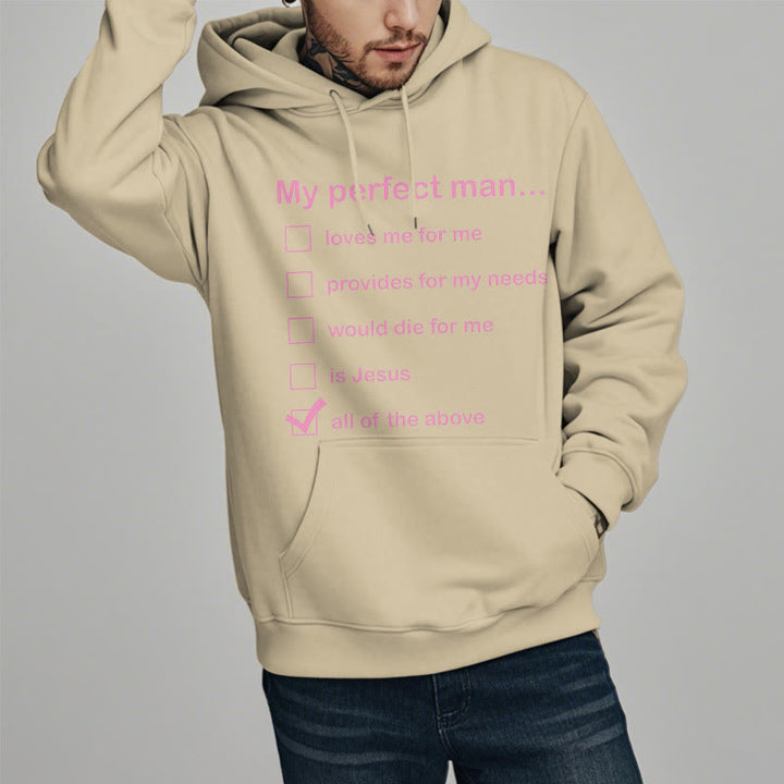 Christianartworkshop  Modern Style My Perfect Man Is Jesus Fleece Lined Polyester Hoodie - image 12