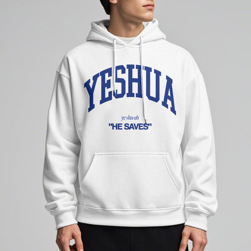 Christianartworkshop Classic Style Yeshua He Saves Fleece Lined Polyester Hoodie - image 12