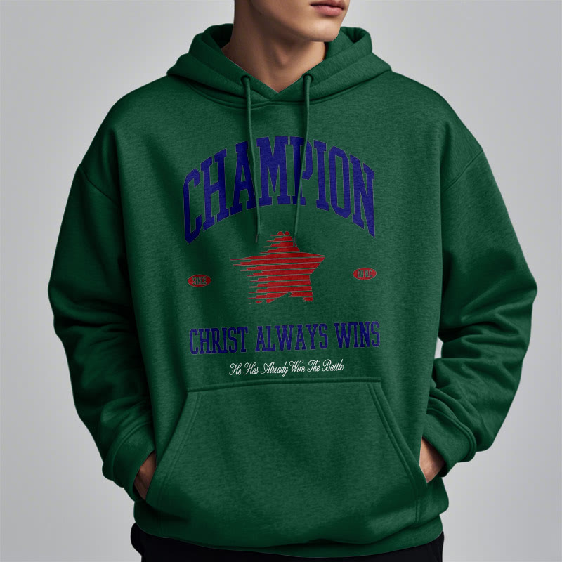 Christianartworkshop Modern Style Champion Christ Always Wins Fleece Lined Polyester Hoodie - image 28