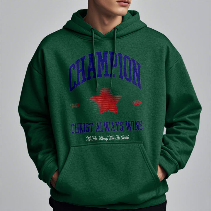 Christianartworkshop Modern Style Champion Christ Always Wins Fleece Lined Polyester Hoodie - image 28