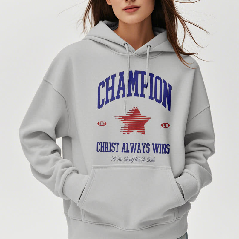 Christianartworkshop Modern Style Champion Christ Always Wins Fleece Lined Polyester Hoodie - image 38