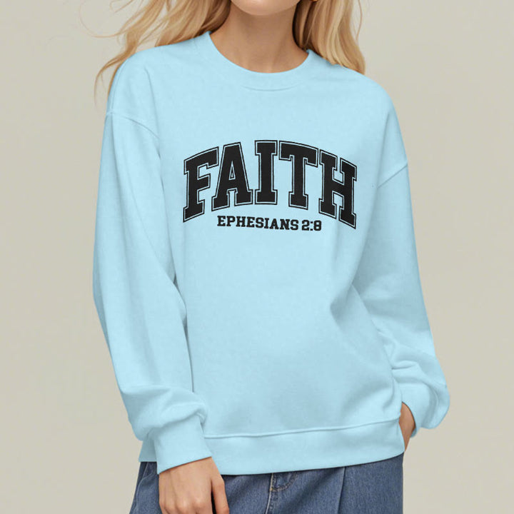 Christianartworkshop Modern Style Faith Ephesians 2 : 8 Fleece Lined Polyester Sweatshirt - image 27