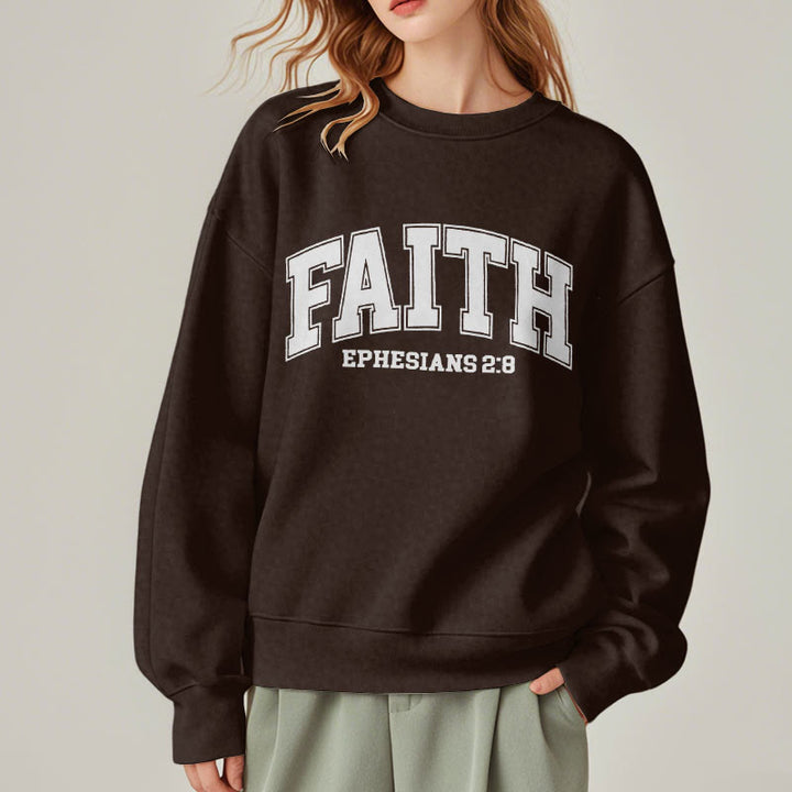 Christianartworkshop Modern Style Faith Ephesians 2 : 8 Fleece Lined Polyester Sweatshirt - image 22