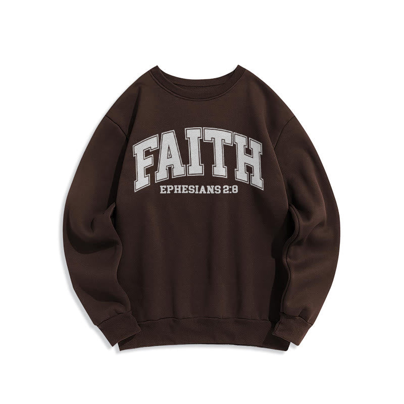 Christianartworkshop Modern Style Faith Ephesians 2 : 8 Fleece Lined Polyester Sweatshirt - Brown - 2XL - image 20