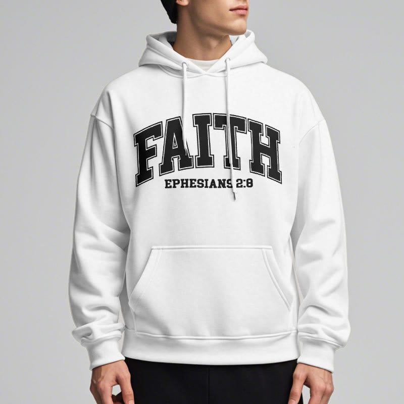 Christianartworkshop Modern Style Faith Ephesians 2 : 8 Fleece Lined Polyester Hoodie - image 12