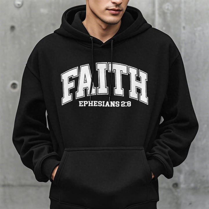 Christianartworkshop Modern Style Faith Ephesians 2 : 8 Fleece Lined Polyester Hoodie - image 8