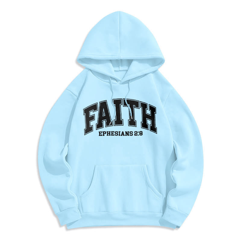 Christianartworkshop Modern Style Faith Ephesians 2 : 8 Fleece Lined Polyester Hoodie - Blue - 2XL - image 30