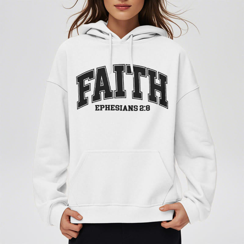 Christianartworkshop Modern Style Faith Ephesians 2 : 8 Fleece Lined Polyester Hoodie - image 13