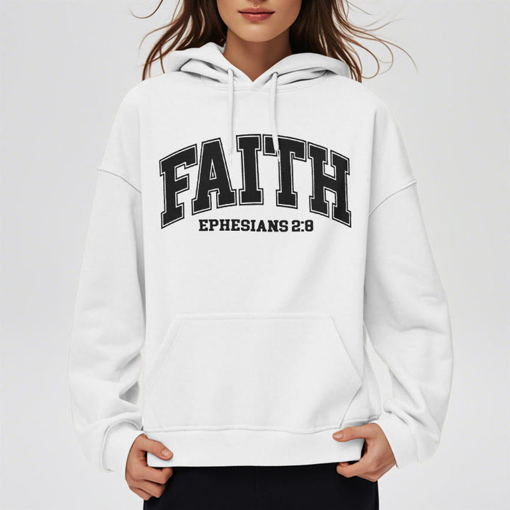 Christianartworkshop Modern Style Faith Ephesians 2 : 8 Fleece Lined Polyester Hoodie - image 13