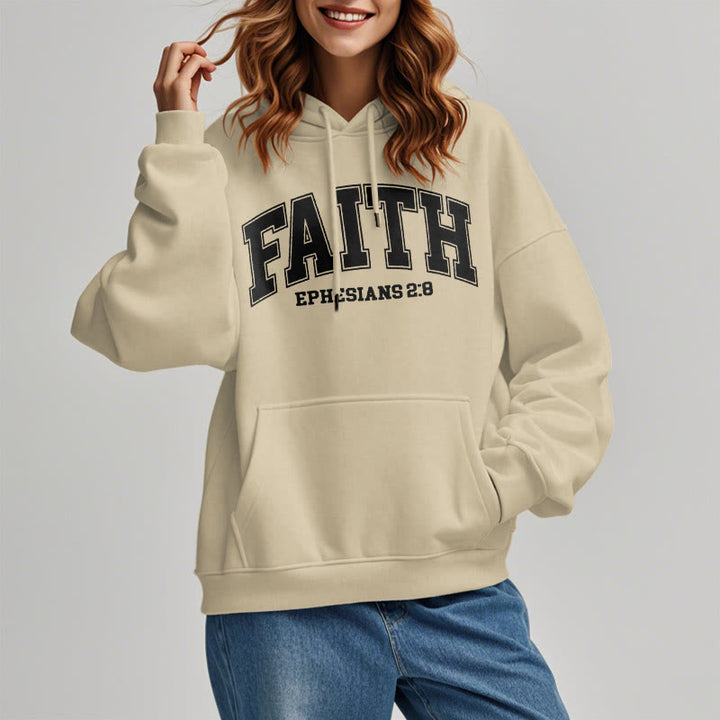 Christianartworkshop Modern Style Faith Ephesians 2 : 8 Fleece Lined Polyester Hoodie - image 18
