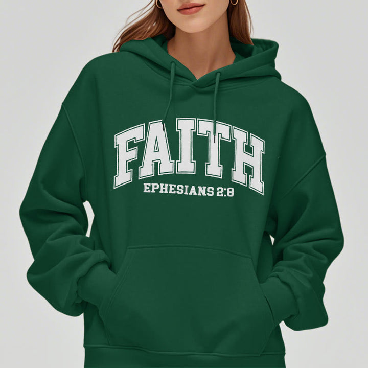 Christianartworkshop Modern Style Faith Ephesians 2 : 8 Fleece Lined Polyester Hoodie - image 28