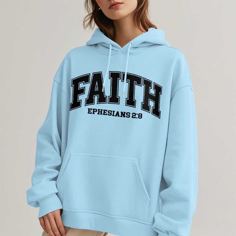 Christianartworkshop Modern Style Faith Ephesians 2 : 8 Fleece Lined Polyester Hoodie - image 33