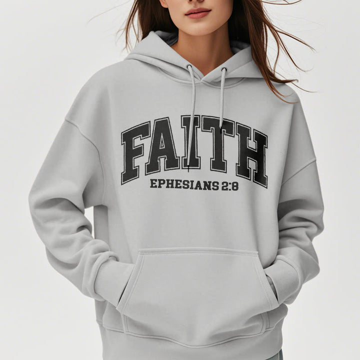 Christianartworkshop Modern Style Faith Ephesians 2 : 8 Fleece Lined Polyester Hoodie - image 37