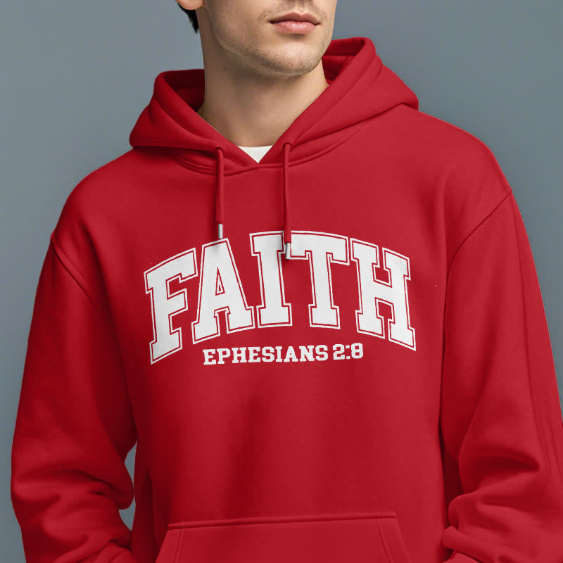 Christianartworkshop Modern Style Faith Ephesians 2 : 8 Fleece Lined Polyester Hoodie - image 1