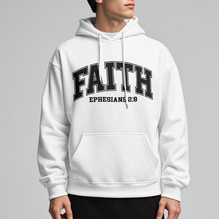 Christianartworkshop Modern Style Faith Ephesians 2 : 8 Fleece Lined Polyester Hoodie - image 12