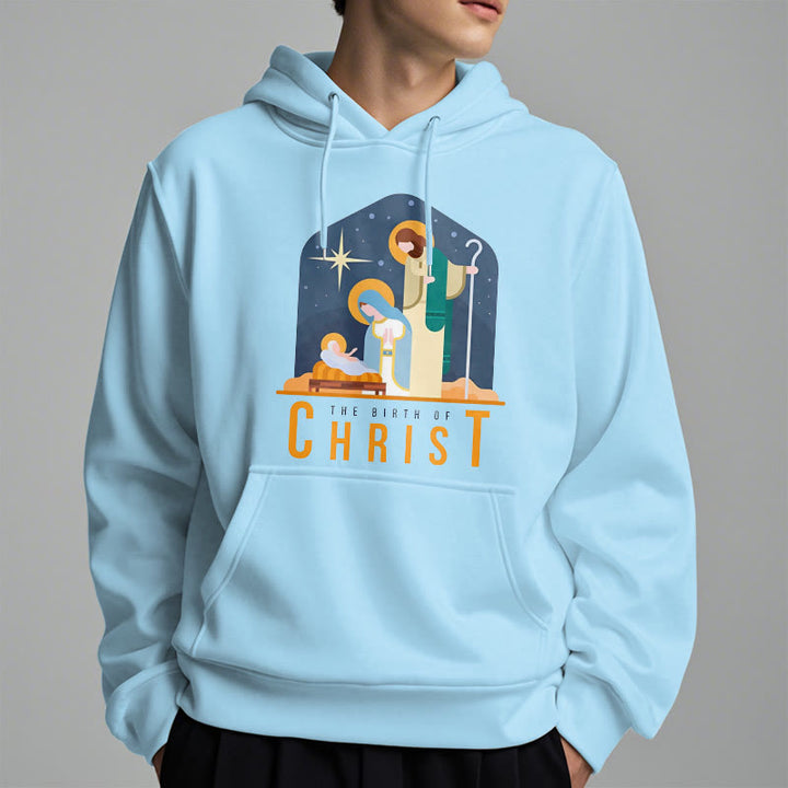 Christianartworkshop Colored Style Birth Of Christ Nativity Scene Fleece Lined Polyester Hoodie - image 28