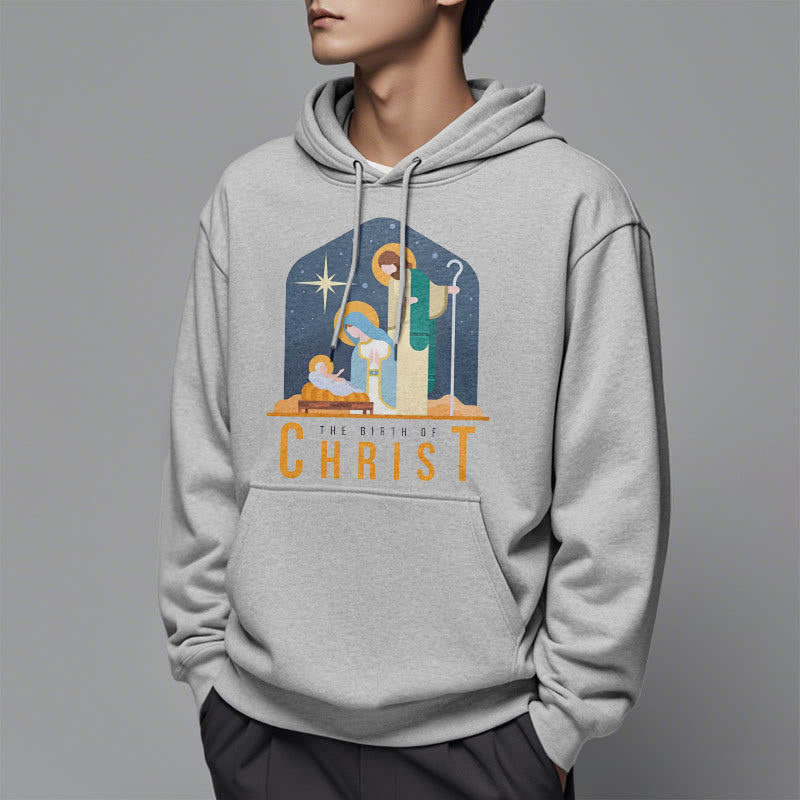 Christianartworkshop Colored Style Birth Of Christ Nativity Scene Fleece Lined Polyester Hoodie - image 33