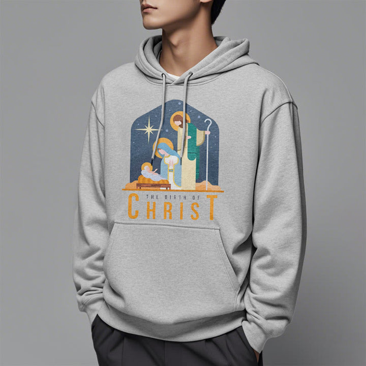 Christianartworkshop Colored Style Birth Of Christ Nativity Scene Fleece Lined Polyester Hoodie - image 33