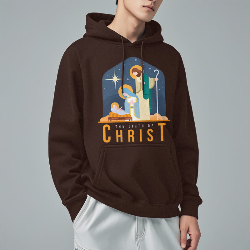 Christianartworkshop Colored Style Birth Of Christ Nativity Scene Fleece Lined Polyester Hoodie - image 18