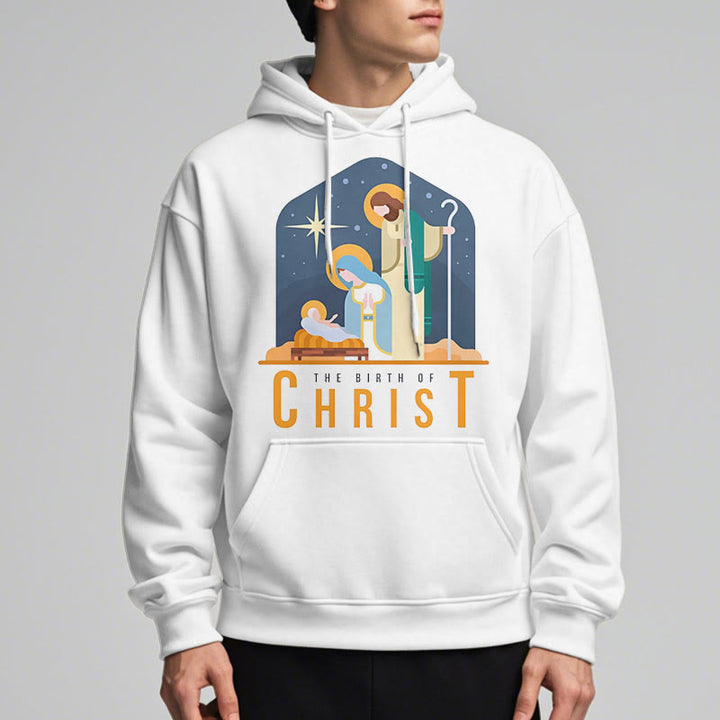Christianartworkshop Colored Style Birth Of Christ Nativity Scene Fleece Lined Polyester Hoodie - image 13