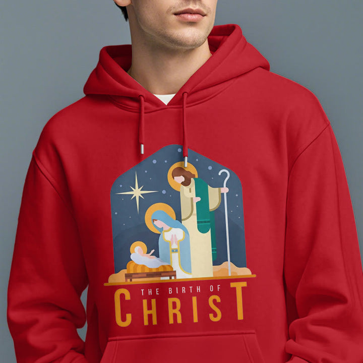 Christianartworkshop Colored Style Birth Of Christ Nativity Scene Fleece Lined Polyester Hoodie - image 37