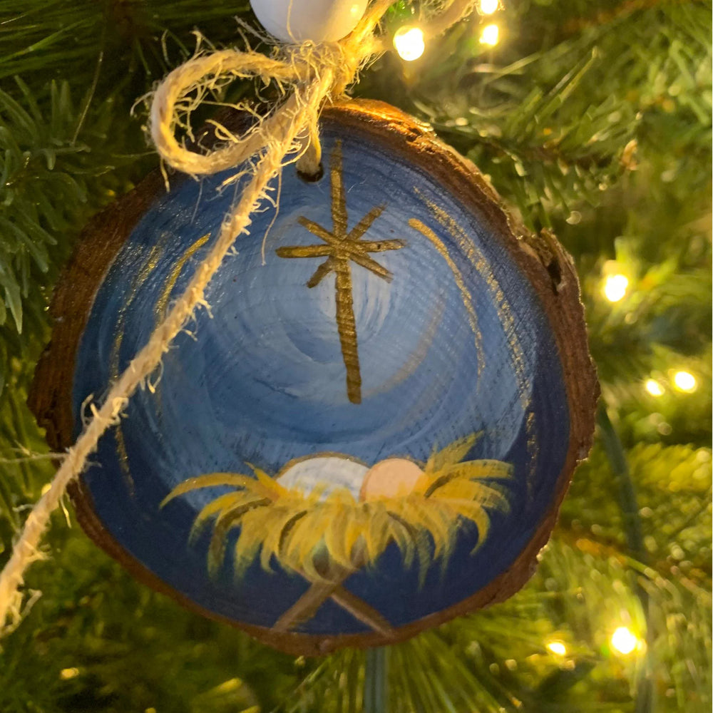 Christianartworkshop Colored Style Nativity Scene Wooden Christmas Nativity Hanging Ornaments - image 1