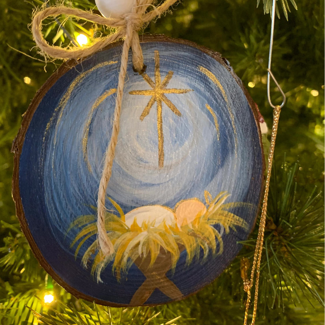 Christianartworkshop Colored Style Nativity Scene Wooden Christmas Nativity Hanging Ornaments - Style A - image 0