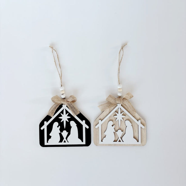 Christianartworkshop Minimalist Style Nativity Scene Silhouette Christmas Nativity Hanging Ornaments - image 4