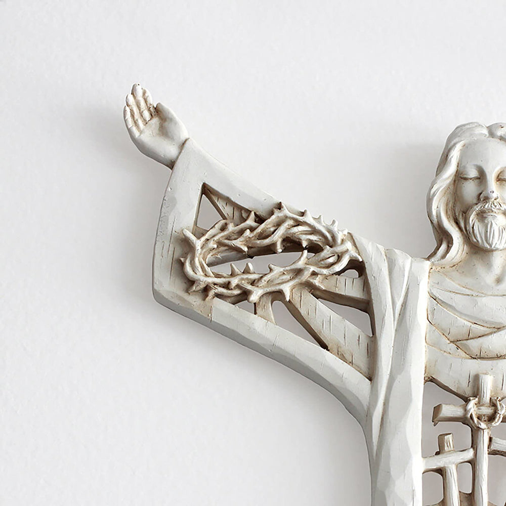 Christianartworkshop Classic Style Crafted Jesus Arms Opened Figure Desktop Decorations Ornament - image 1