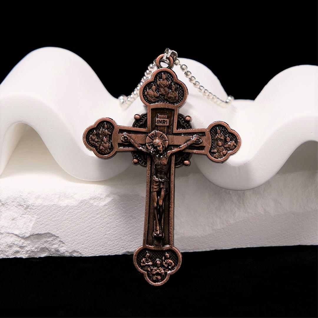 Christianartworkshop Classic Style Multicolor Craft Alloy Crucifix Faith Pendant Necklace
