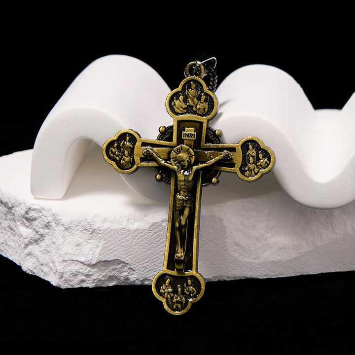 Christianartworkshop Classic Style Multicolor Craft Alloy Crucifix Faith Pendant Necklace